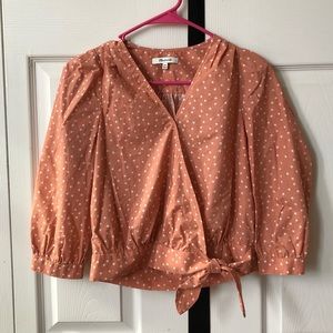 NWOT Madewell Wrap Top in Star Scatter Coral XXS
